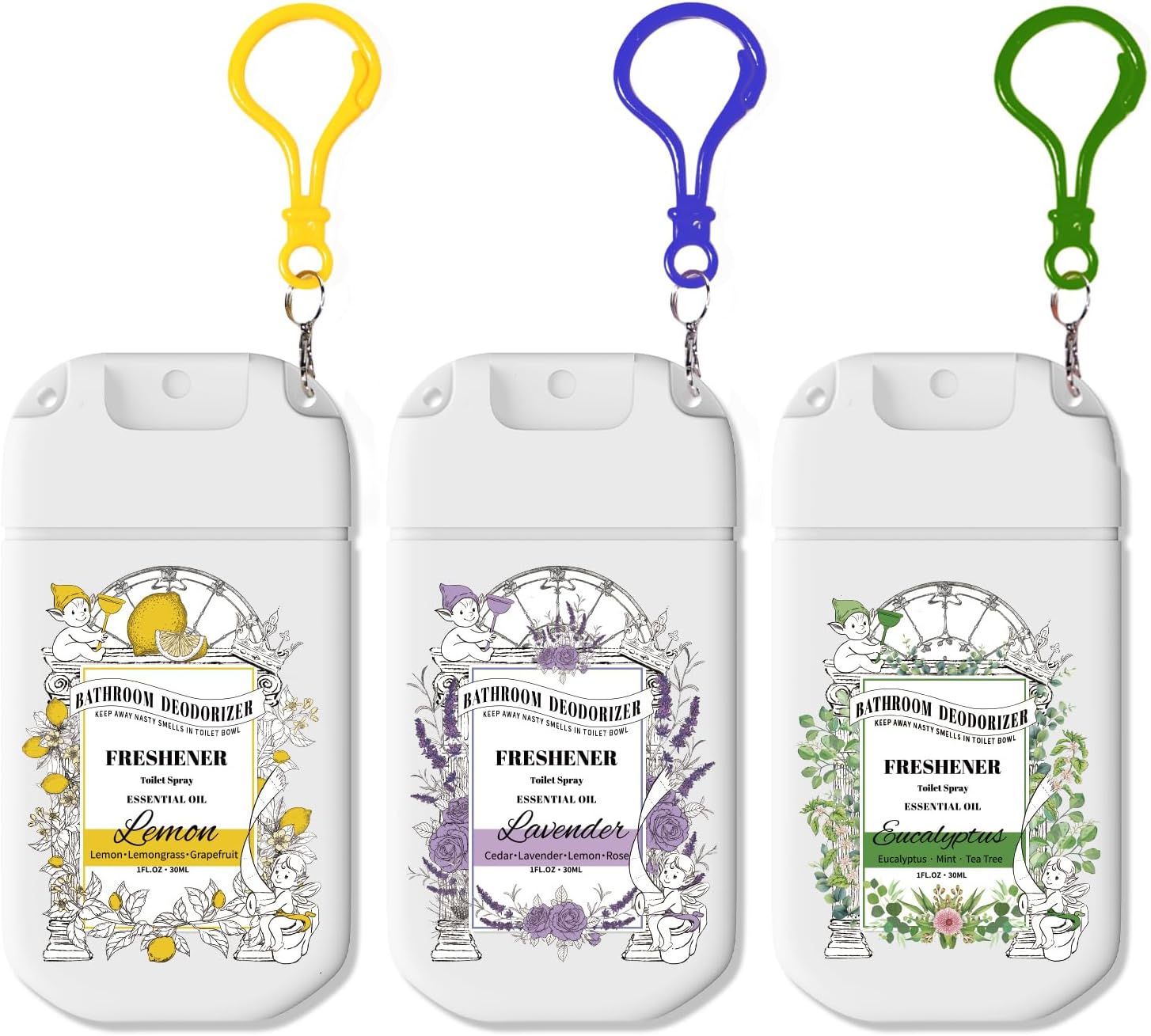 Travel Size Air Freshener Spray by [Brand Name] - Bathroom Deodorizer with Lemon Lavender Eucalyptus Scent