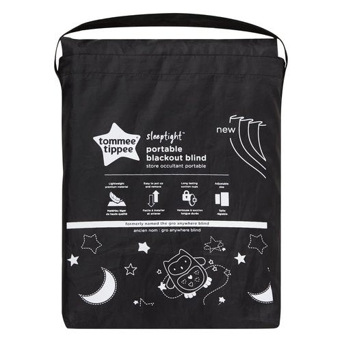 Tommee Tippee Sleeptime Portable Baby Blackout Blind, Large, 51 x 78 Inches Travel Window Blinds, Strong Suction, Foldable, Lightweight Naptime Blind, Nighttime Animations