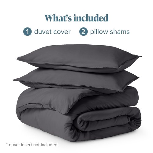 Bare Home Bedding Duvet Cover Queen Size - Premium 1800 Super Soft Collection - Lightweight, Cooling - Soft Breathable Bedding Duvet Cover (Queen, Forged Iron Grey)