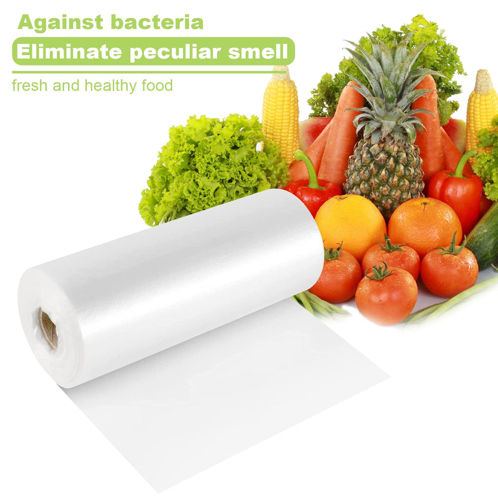 RyhamPaper Food Storage Bags, 12 x 20 Plastic Produce Bag on a Roll Fruits, Vegetable, Bread, Food Storage Clear Bags (2 Rolls / 700 Bags)
