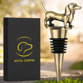 LKKCHER Dachshund Wine Stopper, Wine Gifts for Men Dad Women Sausage Dog Lovers, Bottle Stoppers for Wine Champagne, Birthday Gifts, Father Day Gifts, Christmas Gifts, Bronze