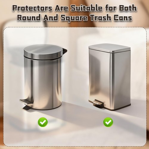 JTJEI 4Pcs Trash Can Wall Protector and Stop Moving Backward, Silicone Bumper Guards Accessories for Square & Round Garbage Bins, No-Drill Trash Can Bumper for Kitchen and Office Floor & Wall (Black)