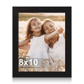 Hongkee 8x10 Picture Frame, Made of Real Glass and Wooden Frame, Horizontal and Vertical Display for Wall or Tabletop (Black, 1 Pack)