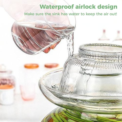 Anjetan 1.5L/2.5L/4.5L Glass Fermenting Jar, Large Capacity Sealed Pickle Jar, (C 4.5L/158oz)