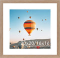 JCJMY 20x20 Picture Frame - Rustic Brown with 16x16 Mat | Shatter Resistant Plexiglass Display