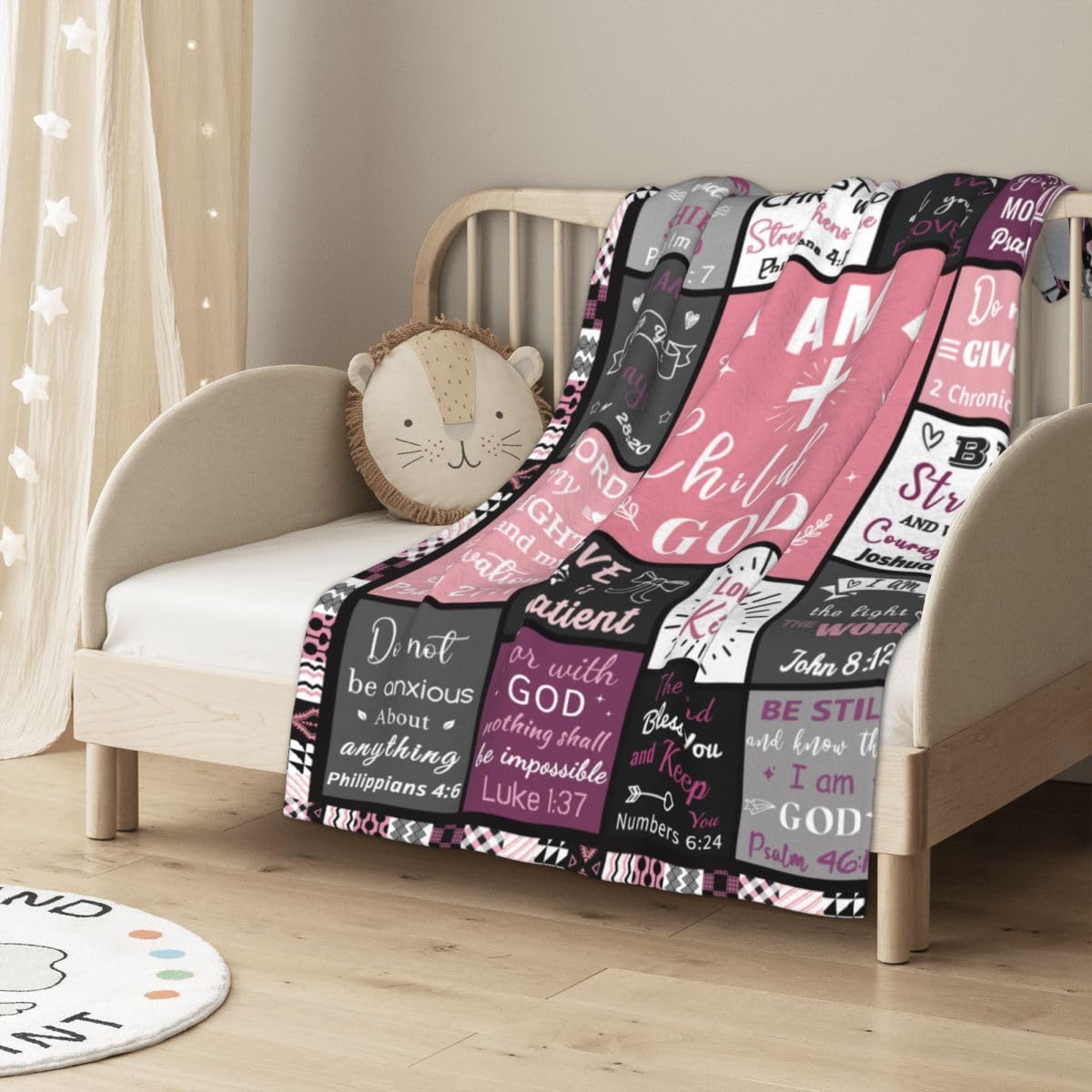 Christian Gifts for Women Blanket, Inspirational Religious Birthday Gifts, Baptism Confirmation Gifts for Girls, I Am a Child of God Blankets, Bible Verse Blanket 60"x50"