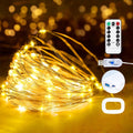 Skiennix Fairy String Lights - 50 LED Copper Twinkle Lights with Remote & Timer | 16ft Waterproof for Indoor Decor