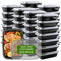 RANLITTLE Meal Prep Containers Reusable 38oz - Food Prep Containers with Lids 50 Pack, Disposable To Go Food Containers, Leakproof, Stackable, Takeout, BPA-Free, Microwave/Freezer Safe