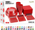 Regine Switzerland 350 Pcs Red Plastic Plates Set - Disposable Dinnerware with Cups & Cutlery | 9" & 7" Sizes