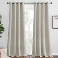 NICETOWN Natural Room Darkening Curtains - 96" Long | Total Privacy Drape Panels for Boho Farmhouse Decor (Set of 2, 55" Wide)