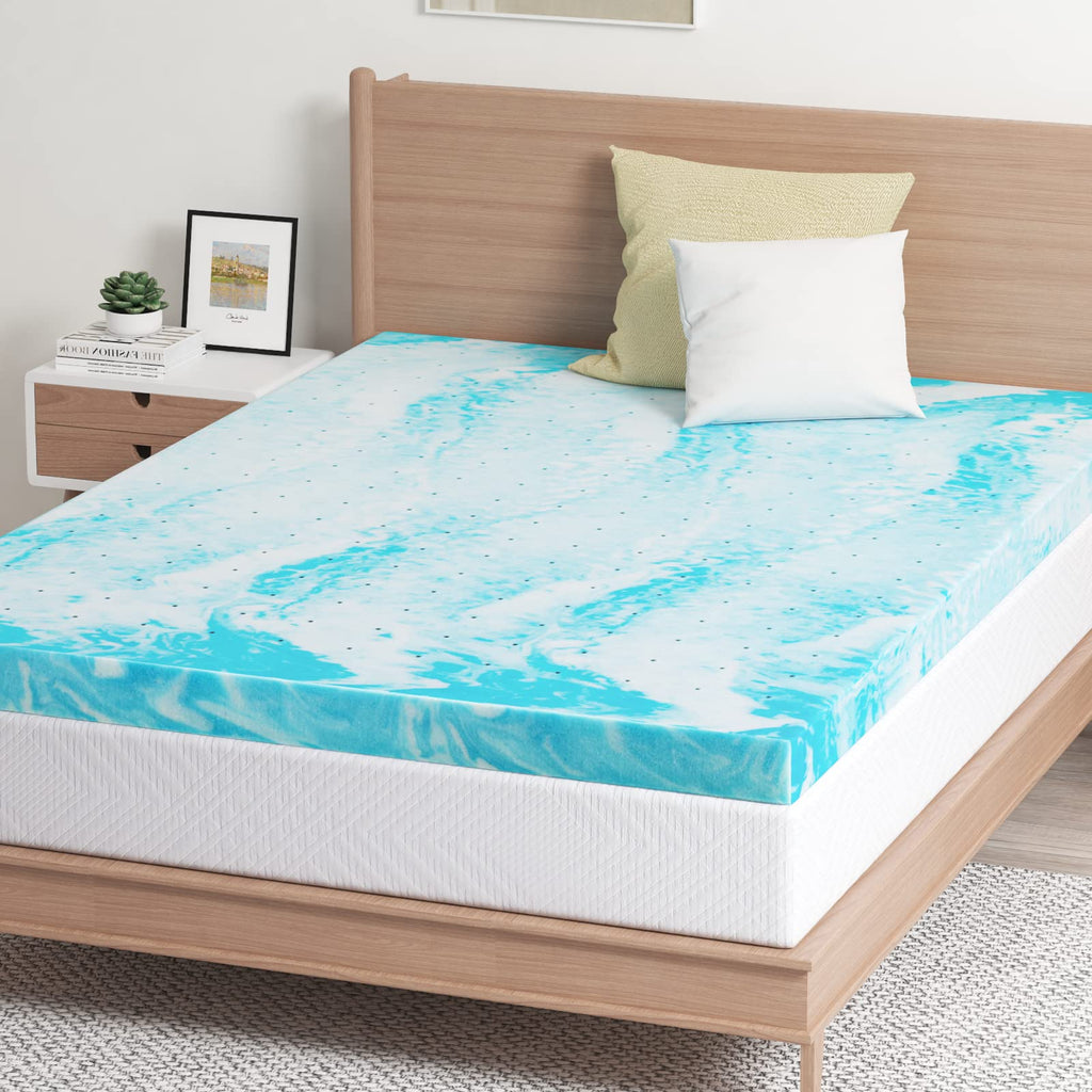 EGO Topper 3 Inch Queen Memory Foam Mattress Topper, Gel Foam Mattress Topper for Pressure Relief, Ventilated Design Bed Topper in a Box, CertiPUR-US Certified, 60"×80", Medium