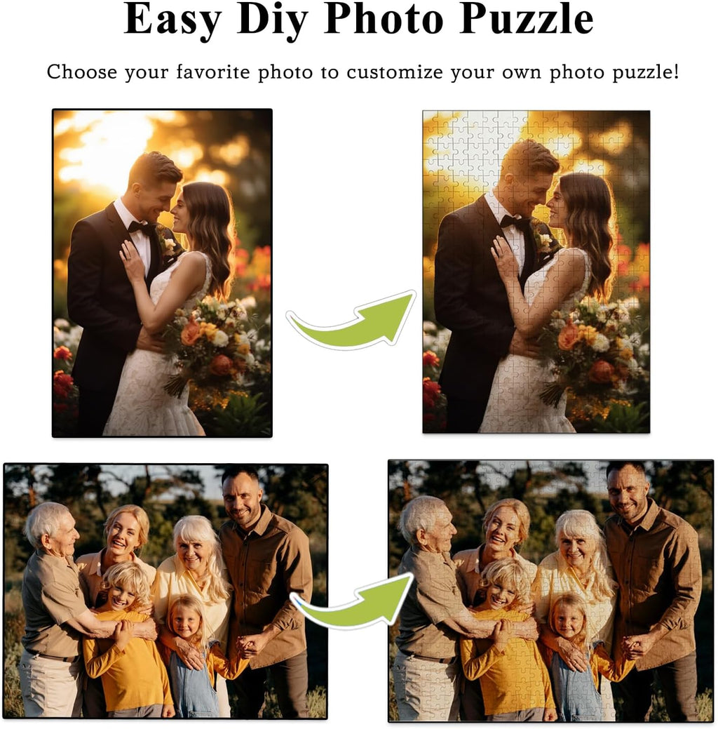 Skiennix Custom 1000-Piece Puzzle | Personalized Family Photo Gift for Christmas, Birthdays, Weddings