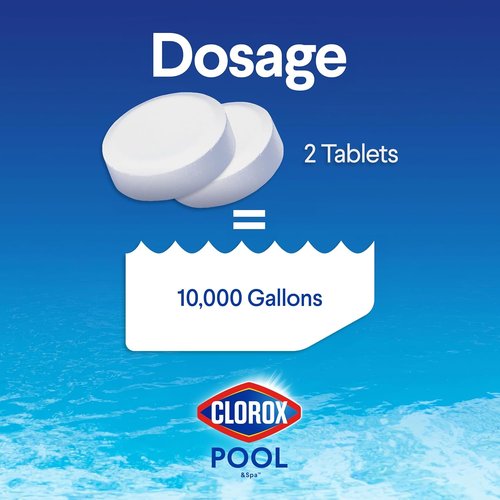 Clorox Pool&Spa XTRABLUE Chlorinating Tablets - Kills Bacteria & Stops Algae | 5 LB, Individually Wrapped