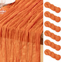 Skiennix Orange Cheesecloth Table Runner - 6 Pack Boho Gauze Decor for Weddings & Parties | 120 Inches