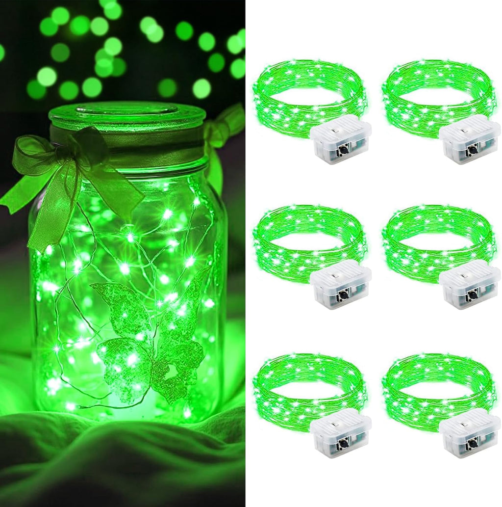 AIKEI LED Fairy Lights - 6 Pack Battery Operated Mini String Lights, Waterproof 7ft, 20 LED for Wedding & Party Decor