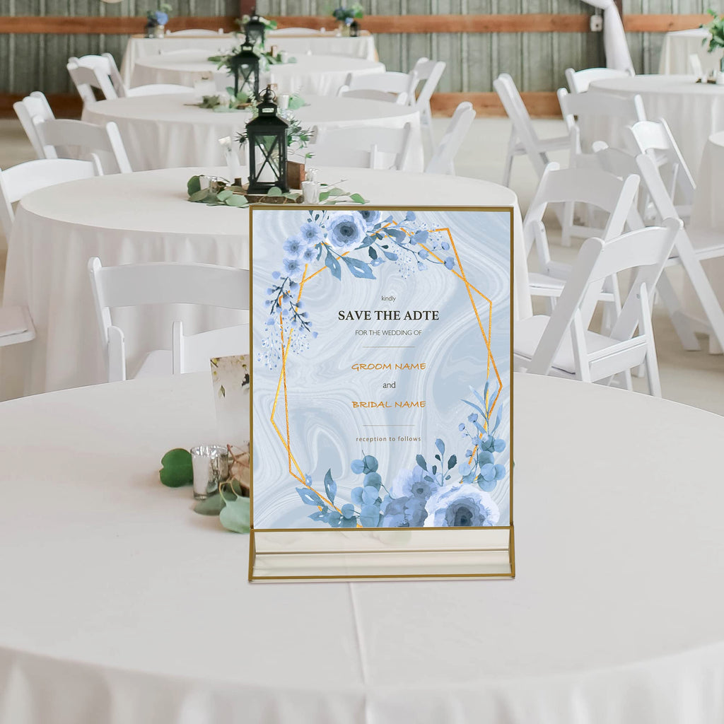 tuoletu VORIOB 4Pack 8.5x11 Gold Picture Frame Acrylic Sign Holder,Wedding Signs Table Numbers Menu Holders