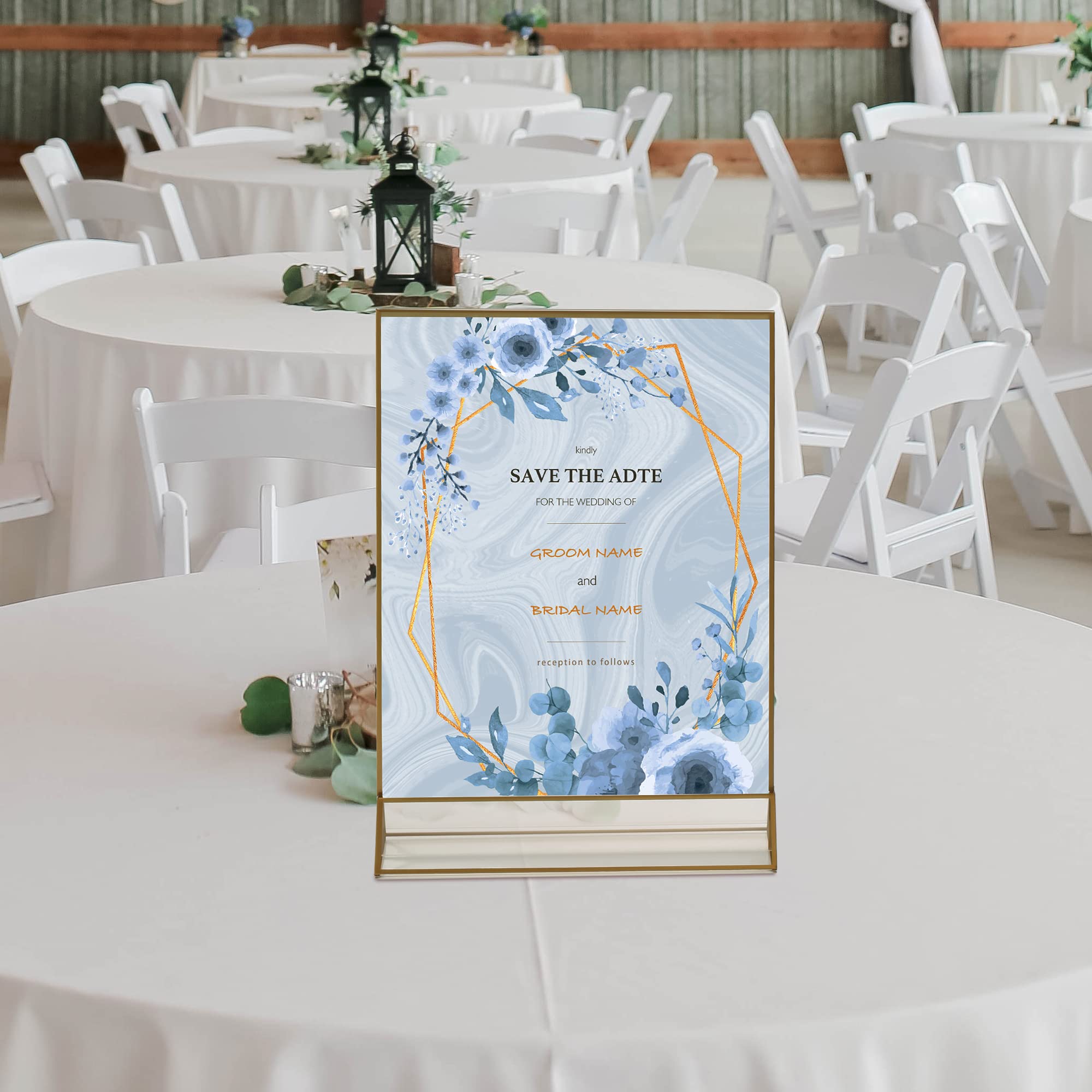 tuoletu VORIOB 4Pack 8.5x11 Gold Picture Frame Acrylic Sign Holder,Wedding Signs Table Numbers Menu Holders