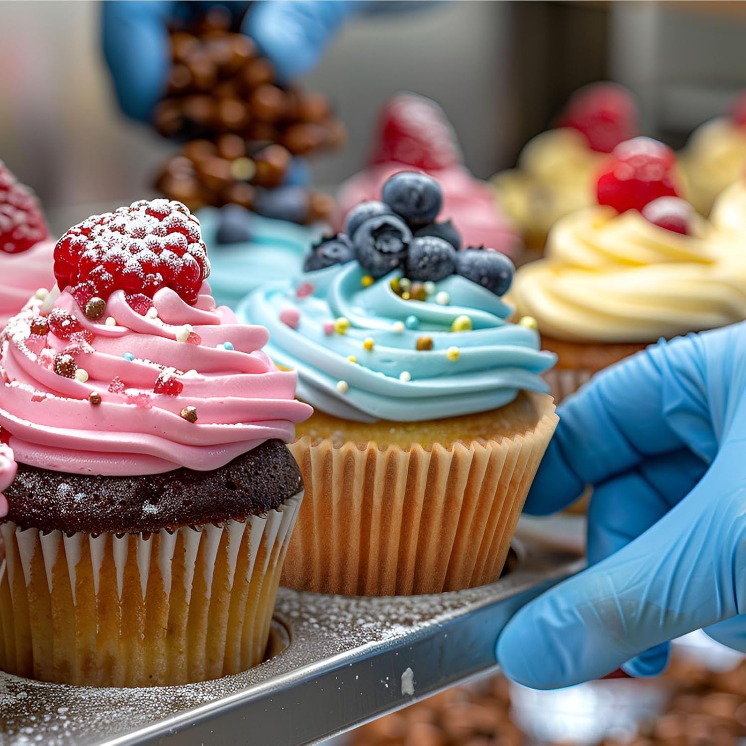 Caperci Mini Cupcake Liners - 400pcs Natural Paper Muffin Liners, Non-Stick & Grease-Proof