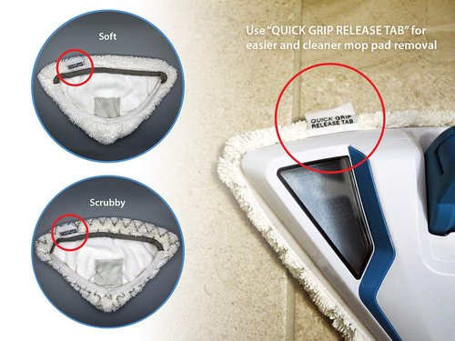 Flintar Replacement Steam Mop Pads, Compatible with Bissell PowerEdge and PowerForce Lift-Off Steam Mop 2078, 2165, 20781 Series Mop Pads Refill, 4-Pack (2 Soft + 2 Scrubby)