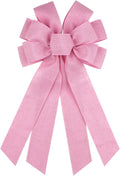 Skiennix Baby Pink Large Bow - 11x21 Inch Wired Ribbon for Wreaths & Spring Decor