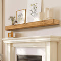 YLYHSST Fireplace Mantel Handmade, 3'' Thick Wall Decor Long Floating Shelf, 48inch Rustic Wood Shelf with Invisible Brackets, Wood Color