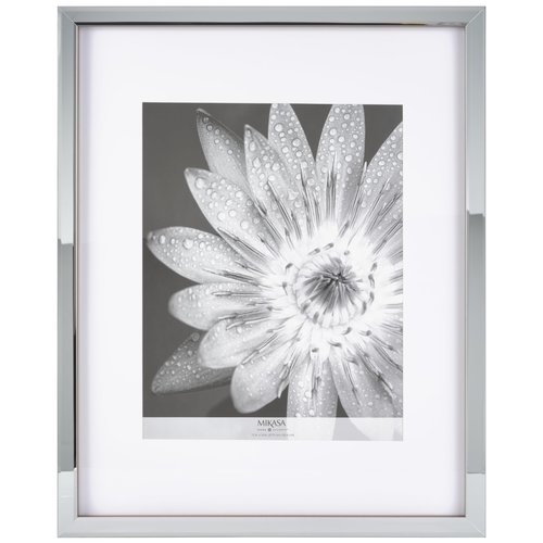 Mikasa Mirror Front with Walnut Sides Portrait Gallery Frame, Displays one 11x14 Photo With Mat and One 16x20 Photo Without Mat, 21.2x17.2x0.9 Inch