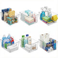 MOONEDGE Large Clear Plastic Storage Bins 6 Pack, 12" x 8" x 6" Durable Organizers for Kitchen, Pantry, Freezer, Closet & Bathroom – Food Safe, Easy to Clean, Perfect for Expanding Household Storage