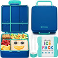 Fimibuke Chill Bento Box - Leak Proof Toddler Lunch Box with Ice Pack | BPA Free, 4 Compartments, Utensils Included