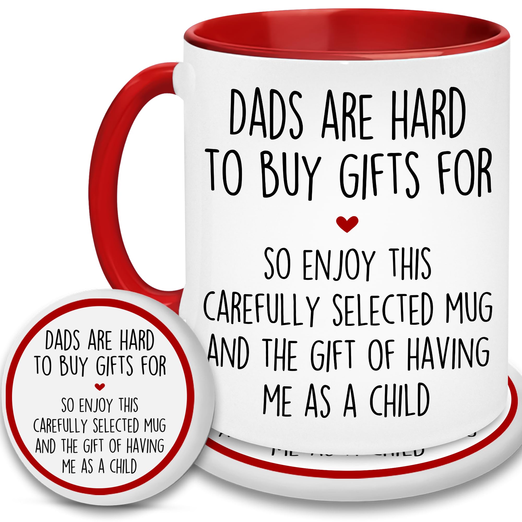 YIDAJI Gifts For Dad - Christmas Mug For Dad - Dads Are Hard To Buy Gifts Mug - Dad Gifts From Daughter, Son - Fathers Day, Christmas, Birthday Gifts Idea For Dad, Father, Papa, Daddy, Husband, Men