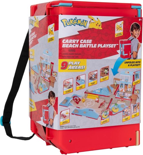 Jazwares Pokémon Carry Case - Portable Beach Battle Playset with 2-Inch Pikachu Figure