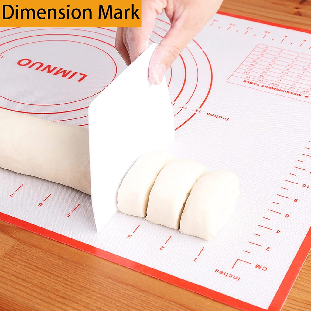 Skiennix Silicone Baking Mat - Non-Stick Rolling Dough with Measurements | Extra Thick Red (16" x 20")