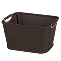 Household Essentials Small Tapered Storage Bin with Wood Handles