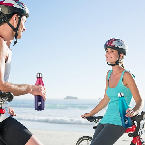 BOGI Insulated Water Bottle - 17oz Stainless Steel, Leak-Proof Design, Keeps Drinks Cold for 24 Hours | Blue