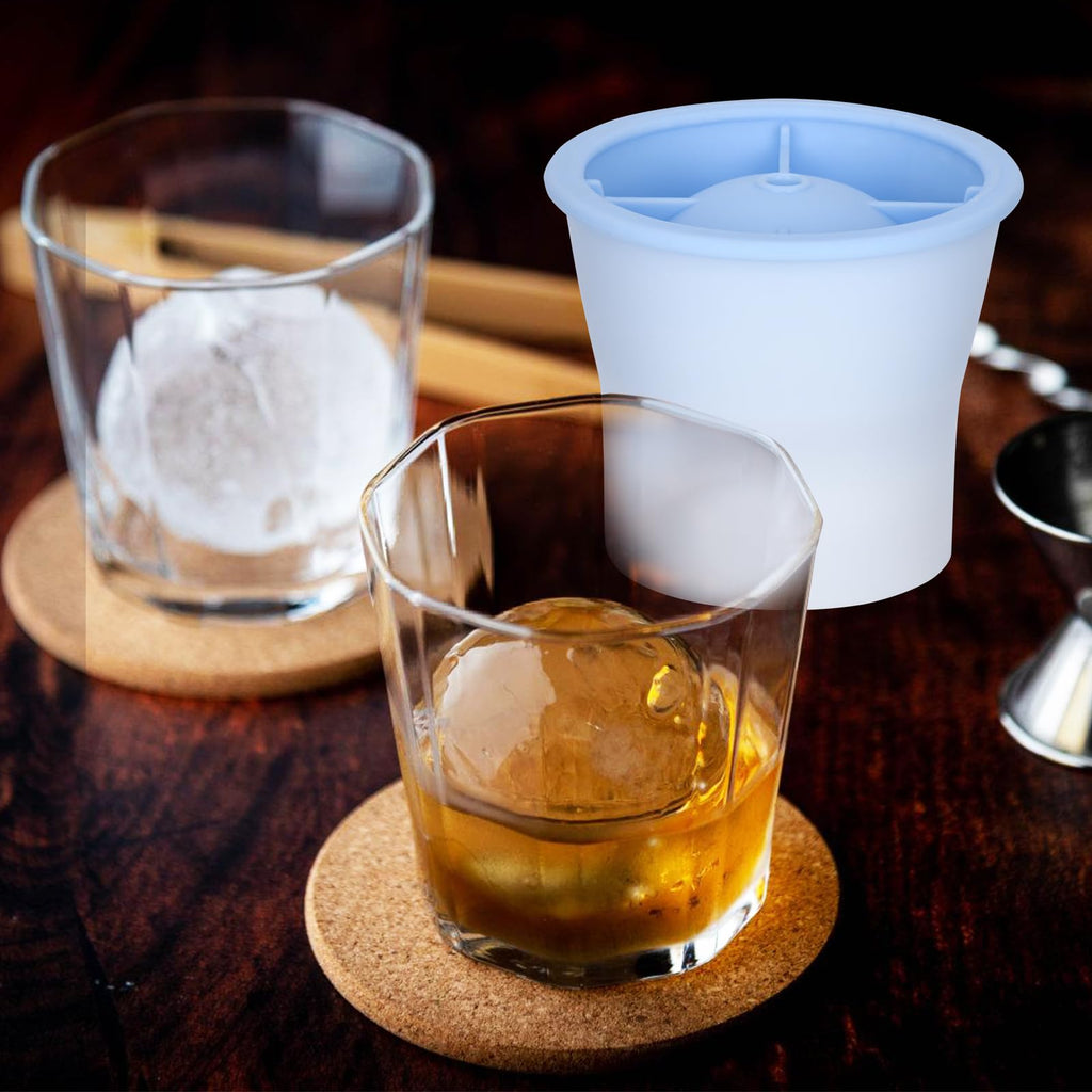 (Upgrade) Ice Molds 6 PCS, Silicone Sphere Ice Mold Maker, Stackable Easy Release Circle Ice Cube Mold with Lids, Spherical Ice Makers with Lids for Whiskey, Cocktails, Bourbon, and Drinks