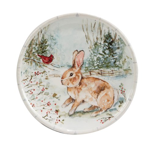Winter’s Walk Set of 4 Ceramic Dessert Plates – Serve cakes, pies, or sweet treats on these charming woodland dessert plates that capture the peaceful spirit of a snowy forest scene