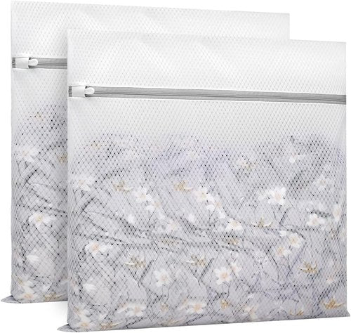 Muchfun Diamond Mesh Laundry Bags - Durable 2-Piece Set for Delicates | 24 x 24 Inches (XX-Large)