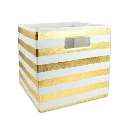 DII Polyester Cube Storage Collection Hard Sided Collapsible, 11x11x11, Gold