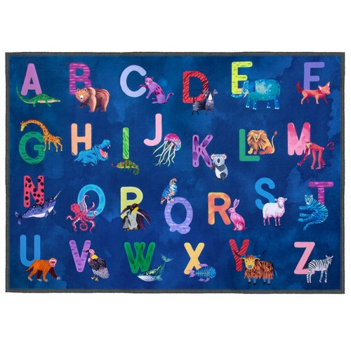 Truqual Classroom Rug Elementary Colorful Alphabet Kids Rugs for Playroom Machine Washable Nursery Rugs for ChildrenToddlers Bedroom