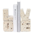 Book Ends Decorative with Love Design,Small Farmhouse Heavy Duty Bookends,Book Holders for Shelves, Book Stoppers for Home Desk Decoration, Unique Love Sculpture Bookend-Great Gift for Valentine's Day