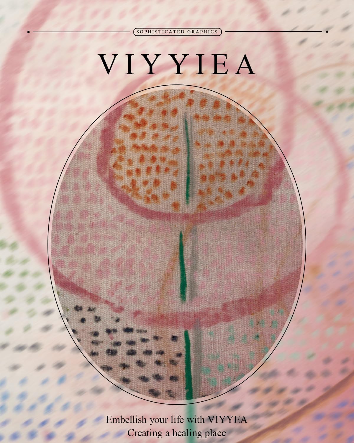 VIYYIEA Gold Framed Canvas Print - Vintage Abstract Flower Wall Art for Home Decor | 11x14in Multicolor