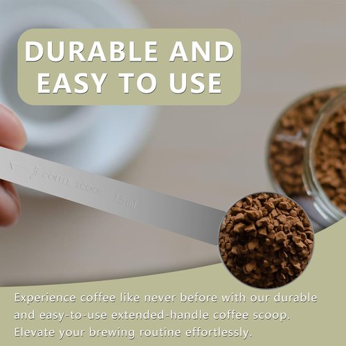 LEIFENY 1PCS 2 Teaspoon Coffee Scoop, 9.1" Long Handle Measuring Spoon, 2tsp (10 ml) Stainless Steel Scooper