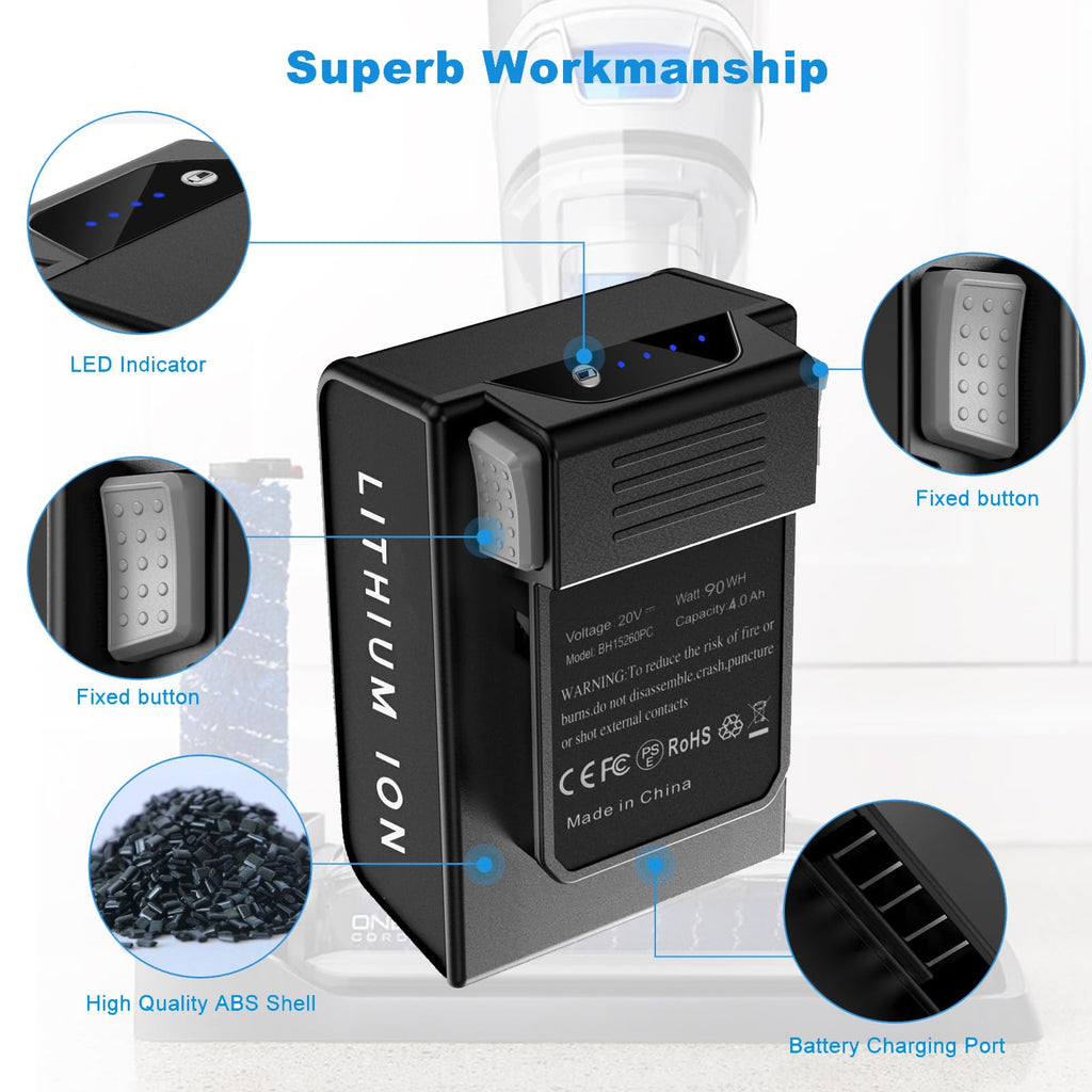 YCFSERMYO 4.0Ah 20V Replacement Battery for Hoover ONEPWR,Compatible for BH15030 BH25030 BH25040 BH15260PC Hoover ONEPWR Vacuum Cleaner