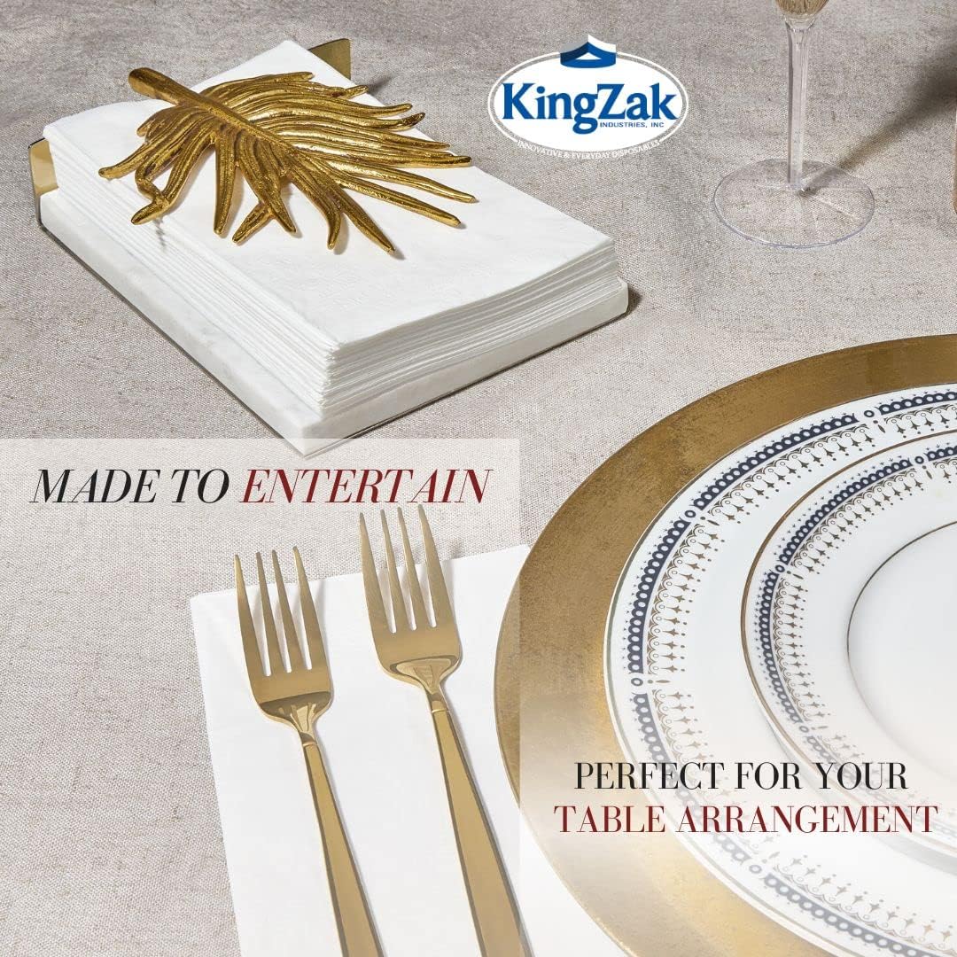 Premium White Napkins - 2-Ply Disposable Dinner Napkins | 100 Count Value Pack for Parties