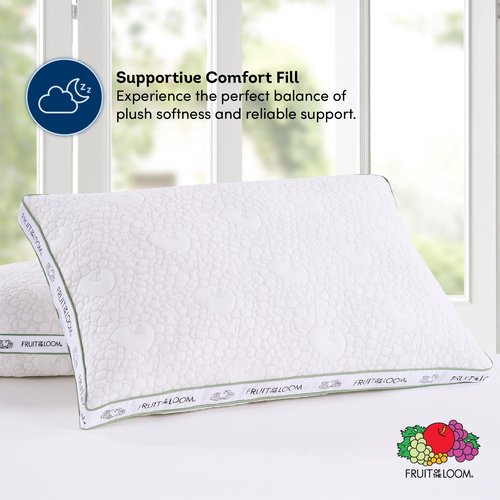 Fruit of the Loom Avocado Gusset Pillows 2 Pack – Ultra Comfort, Machine Washable (Standard/Queen 19x27x1.5)