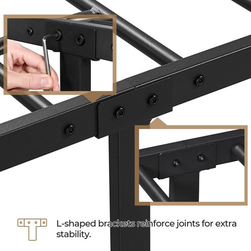 Yaheetech Twin Size Bed Frames Metal Platform Bed Mattress Foundation with Cloud-Inspired Design Headboard/Footboard/Ample Under Bed Storage/No Box Spring Needed/Black