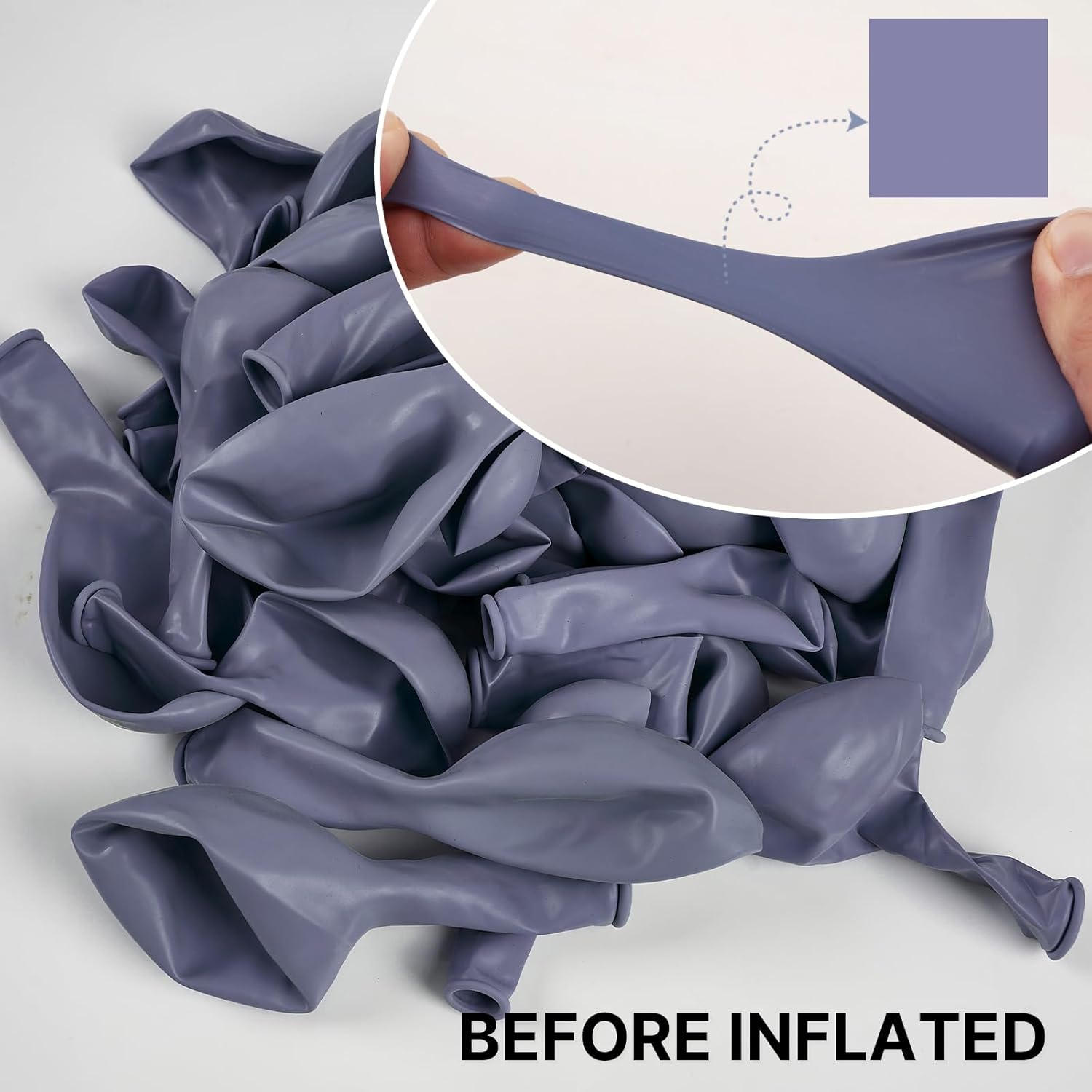 PartyWoo Dusty Blue Balloons - 100-Piece Pack in 5, 10, 12 Inch Sizes | Boho Lavender Balloon Arch Kit for Celebrations