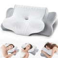Cervical Pillow for Neck Pain Relief，Ergonomic Cooling Dual-Sided Orthopedic Neck Pillow with Ice Silk Pillowcase, Breathable Memory Foam Contour Pillow for Side, Back, Stomach Sleepers