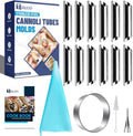 Skiennix 17-Piece Cannoli Tubes Molds Kit - Non-Stick Stainless Steel Cannoli Forms for Pastries
