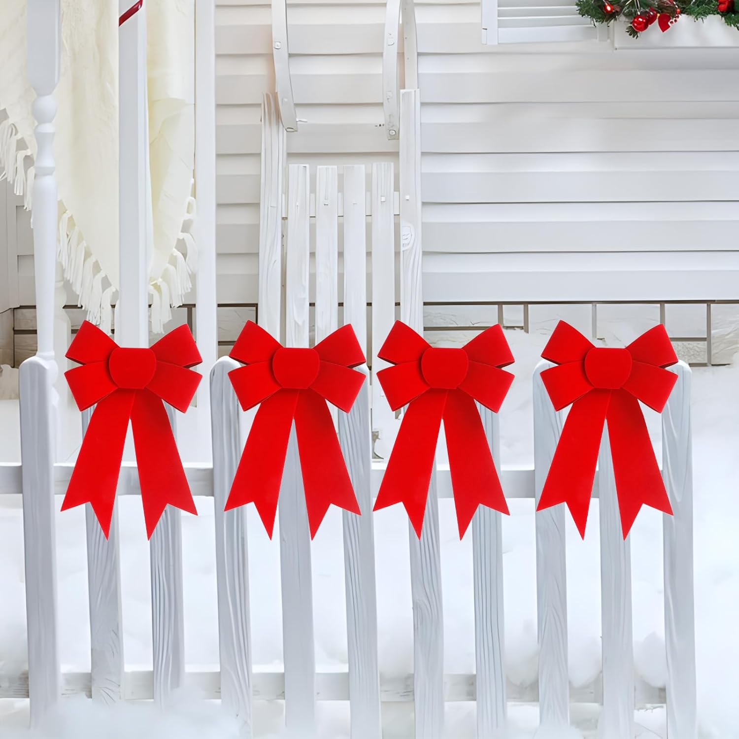 Regine Switzerland 12 PCS Red Velvet Bows - 5x8 Inches Holiday Decorations for Trees & Wreaths