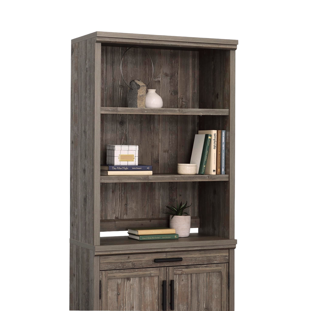 Sauder Aspen Post Commercial Office Hutch, in a Pebble Pine Finish